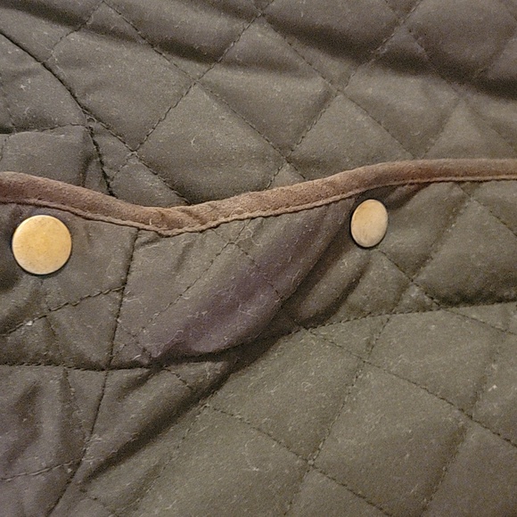 GH Bass Black Quilted Vest Brown Piping Trim Size Large Two Front Pockets VGUC - Picture 6 of 16